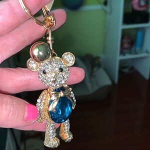 Rhinestone bear purse/bag charm keychain nwt